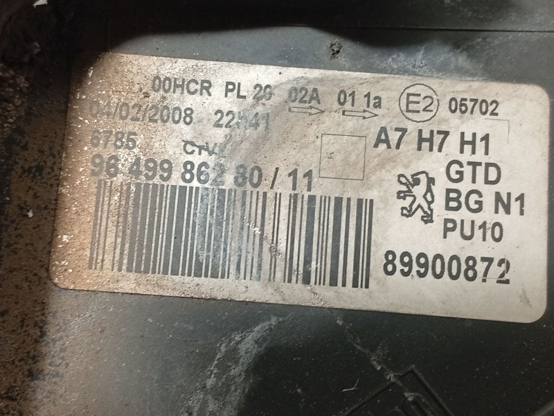 Recambio de faro izquierdo para peugeot 207/207+ (wa_, wc_) 1.6 hdi referencia OEM IAM 9649986280 620895 89900872