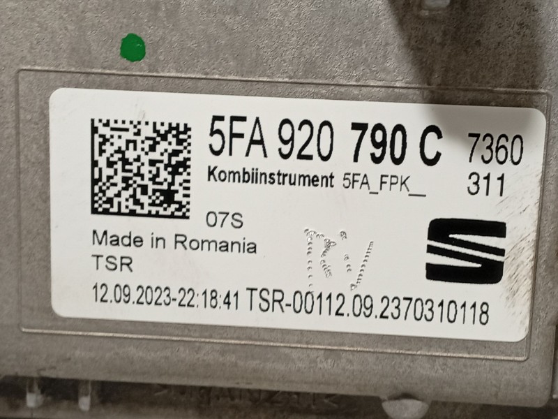 Recambio de cuadro instrumentos para seat leon (kl1, klg) 1.5 tsi referencia OEM IAM 5FA920790C  