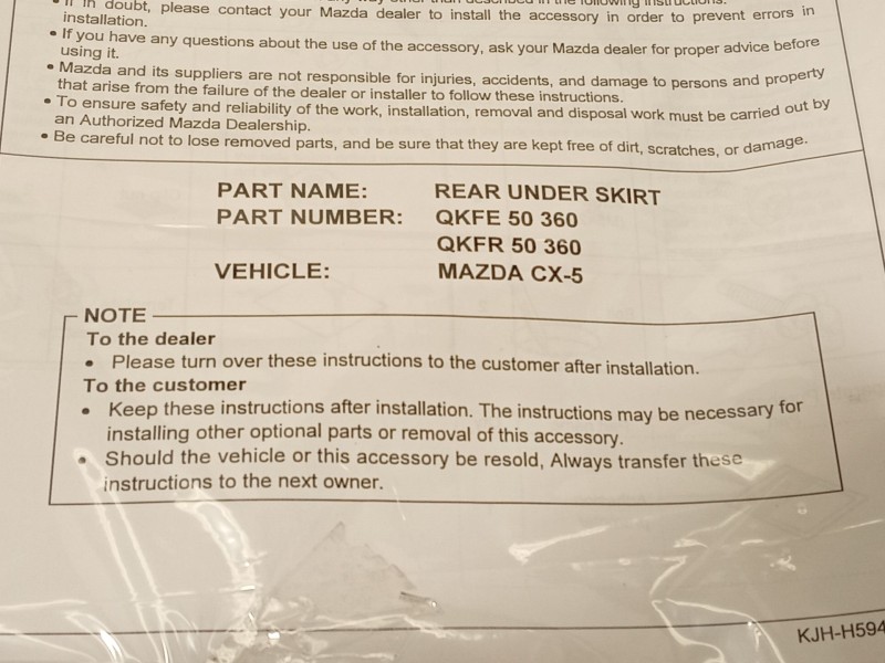 Recambio de spoiler paragolpes trasero para mazda cx-5 (kf) 2.0 referencia OEM IAM QKFE50360  