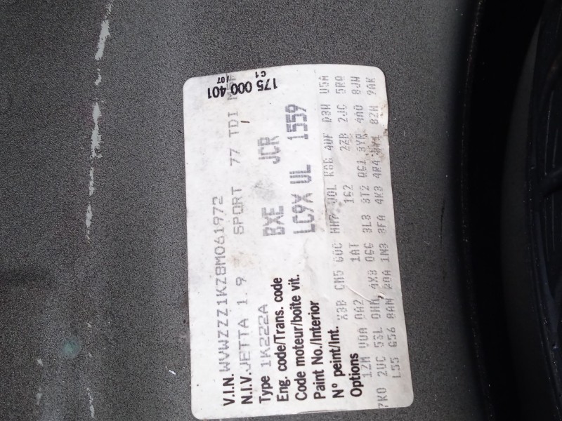 volkswagen jetta iii (1k2) del año 2008