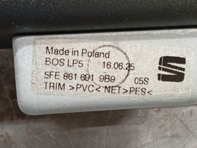 Recambio de bandeja trasera para cupra leon sportstourer (kl8, ku8, kud) 1.5 etsi referencia OEM IAM 5FE8616919B9  