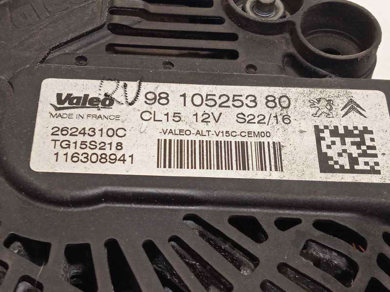 Recambio de alternador para citroën berlingo furgón/monospace (b9) 1.6 bluehdi 100 referencia OEM IAM 9810525380 2624310C TG15S2 4