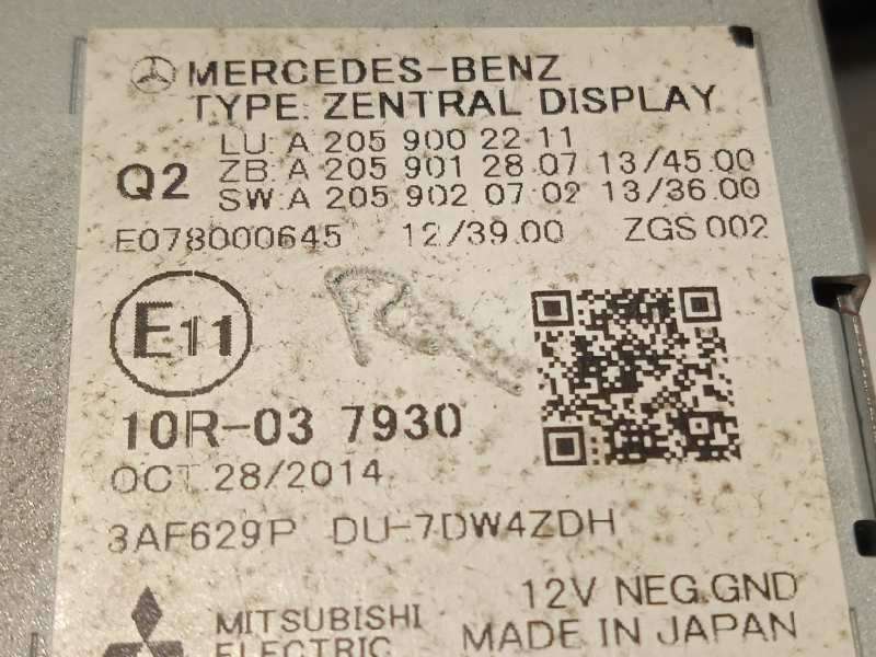 Recambio de pantalla multifuncion para mercedes-benz clase c (w205) lim. c 220 cdi bluetec (205.004) referencia OEM IAM A2059002 - Negro 6