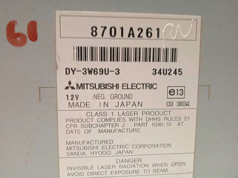 Recambio de sistema audio / radio cd para mitsubishi outlander (cw0) 2.0 di-d cat referencia OEM IAM 8701A261 4