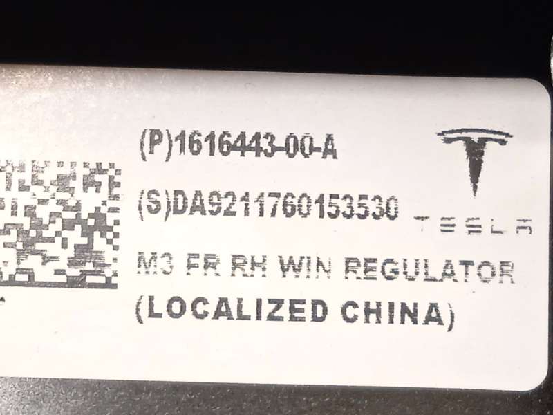 Recambio de elevalunas delantero derecho para tesla model 3 ev referencia OEM IAM 161644300A 1A002172A P161644300A - Blanco 5