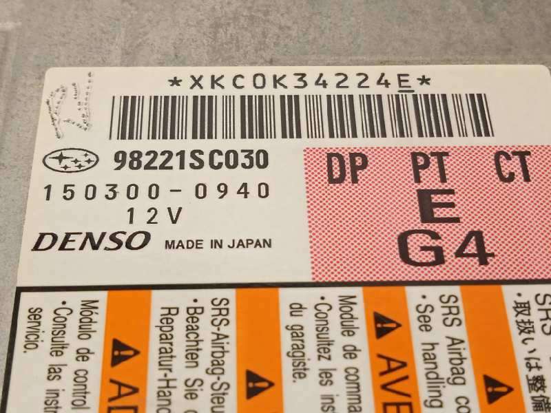 Recambio de centralita airbag para subaru forester s12 xs limited referencia OEM IAM 98221SC030  1503000940 5