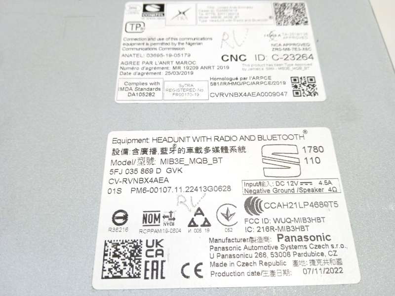 Recambio de pantalla multifuncion para seat ibiza (kj1) 1.0 fr referencia OEM IAM 5FJ035869DGVK - Azul 9