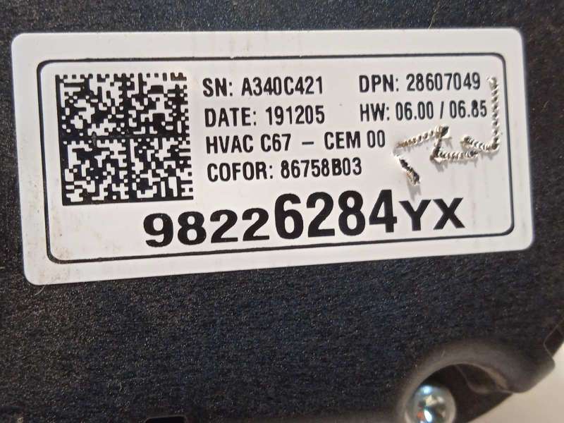 Recambio de mando climatizador para opel crossland x 1.2 referencia OEM IAM 98226284YX  YQ00334680 - Blanco 5
