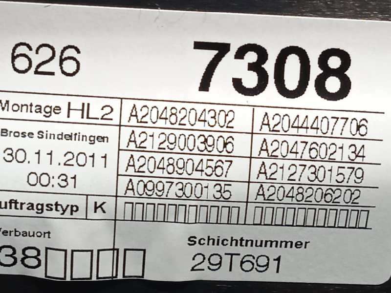 Recambio de elevalunas trasero izquierdo para mercedes-benz clase c (w204) lim. c 220 cdi blueefficiency (204.002) referencia OE - Negro 4