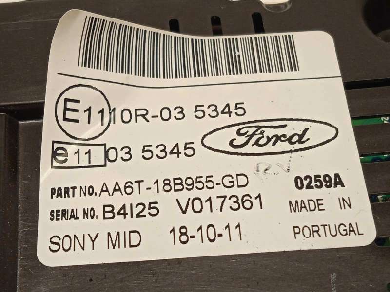 Recambio de pantalla multifuncion para ford fiesta (cb1) trend referencia OEM IAM AA6T18B955GD 1940788 - Negro 4