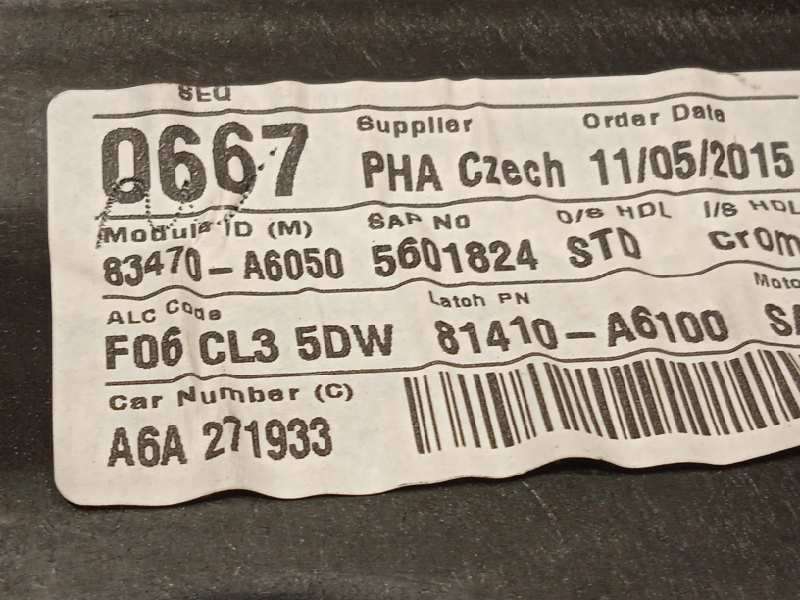 Recambio de elevalunas trasero izquierdo para hyundai i30 (gd) style referencia OEM IAM 83470A6050 - Negro 3