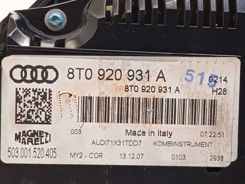 Recambio de cuadro instrumentos para audi a5 coupe (8t) 2.7 tdi referencia OEM IAM 8T0920931A  503001520405 - Negro 6
