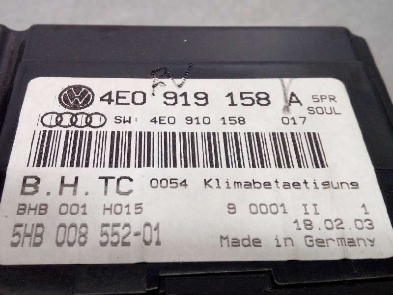 Recambio de mando climatizador para audi a8 (4e2) 4.2 quattro referencia OEM IAM 4E0919158D5PR  5HB008552 - Azul 3