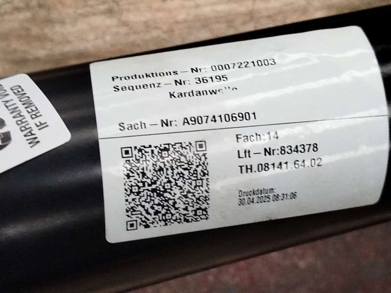 Recambio de transmision central para mercedes-benz sprinter 4-t furgoneta (b907, b910) 419 cdi rwd (907.643, 907.645, 907.647) r 9
