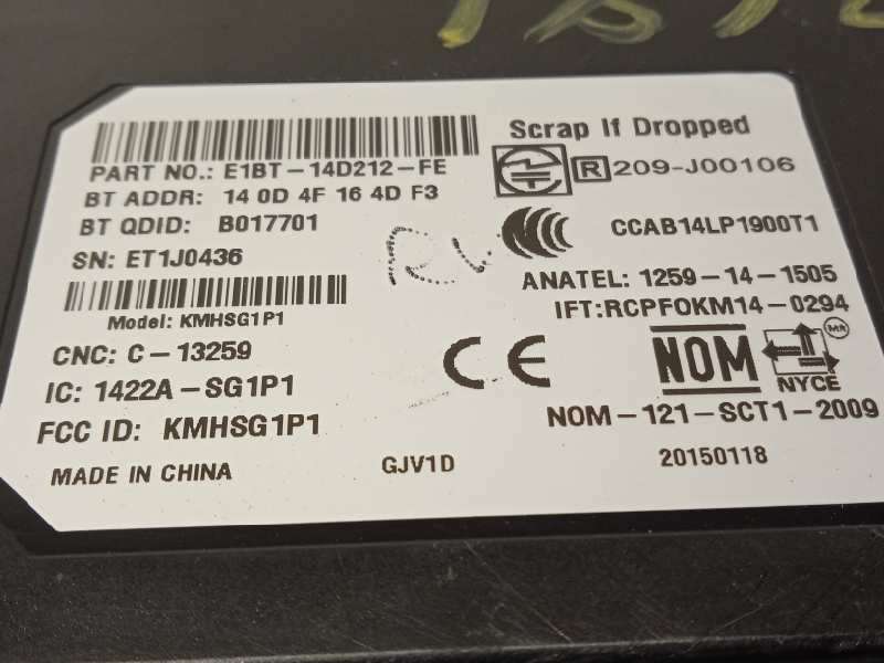 Recambio de centralita unidad control telefono para ford focus lim. titanium referencia OEM IAM E1BT14D212FE 2117959 - Gris 6