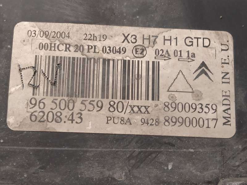 Recambio de faro izquierdo para citroën c5 berlina 1.6 16v hdi fap referencia OEM IAM 9650055980 620843 6