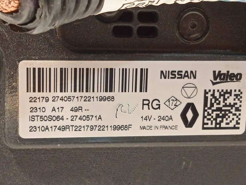 Recambio de alternador para renault austral techno espirit alpine referencia OEM IAM 2310A1749R 2740571A IST50S064 5