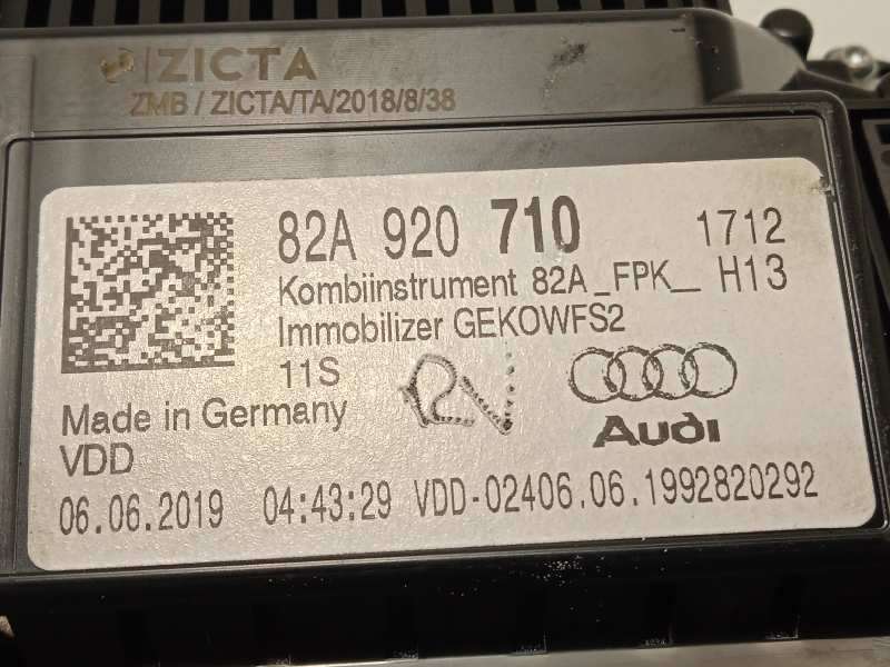 Recambio de cuadro instrumentos para audi a1 sportback (gba) 25 tfsi adrenalin referencia OEM IAM 82A920710 7