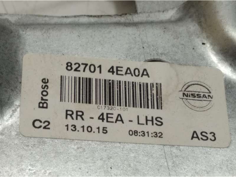 Recambio de elevalunas trasero izquierdo para nissan qashqai (j11) 1.5 turbodiesel cat referencia OEM IAM 827014EA0A - Gris 5