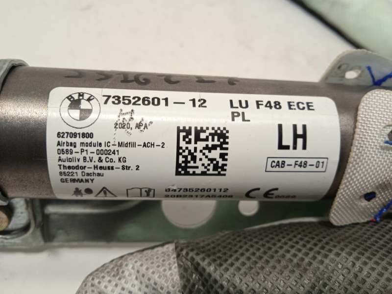 Recambio de airbag cortina delantero izquierdo para bmw x1 (f48) sdrive 16 d referencia OEM IAM 7352601 72127352601 4