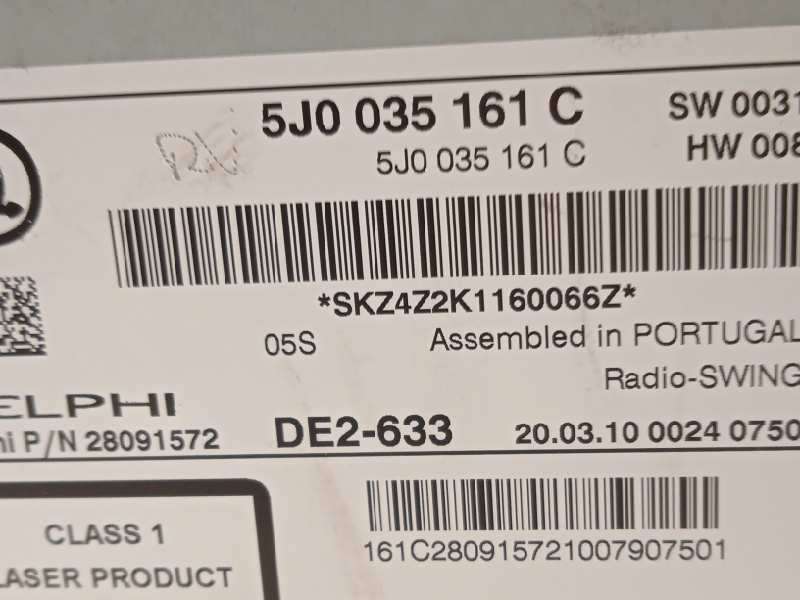 Recambio de sistema audio / radio cd para skoda roomster (5j7) family referencia OEM IAM 5J0035161C  28091572 7