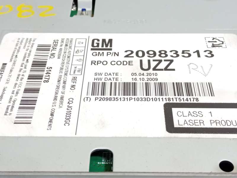 Recambio de sistema audio / radio cd para opel astra j (p10) 1.7 cdti (68) referencia OEM IAM 20983513 - Negro 6