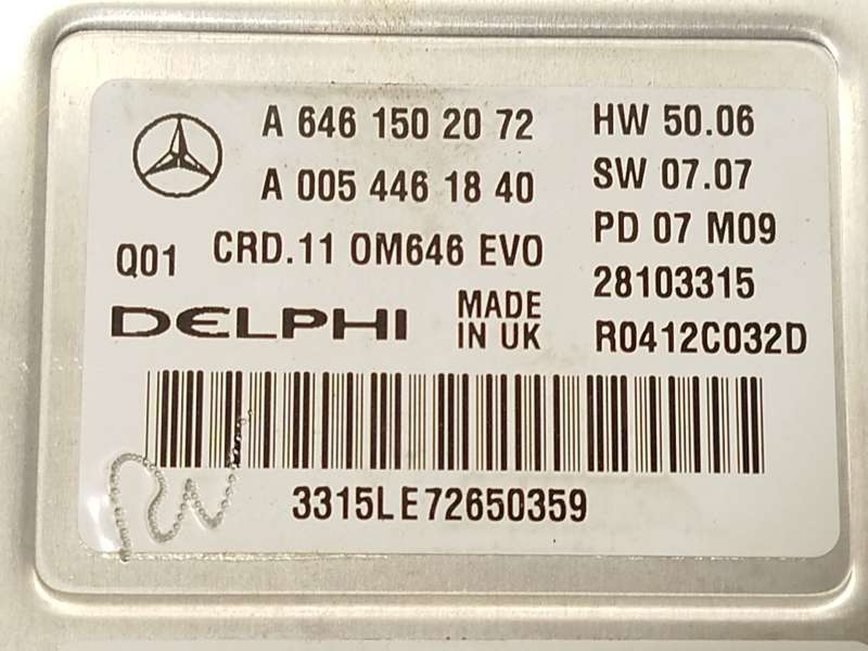 Recambio de centralita motor uce para mercedes-benz clase c t-model (s204) c 220 cdi (204.208) referencia OEM IAM A6461502072 A0 4