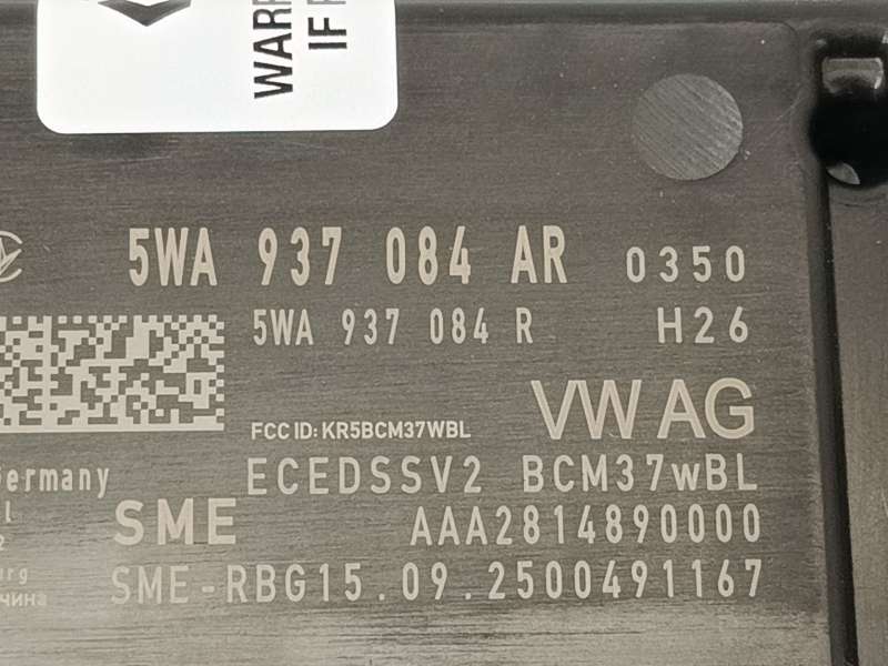 Recambio de centralita confort para volkswagen tiguan 2,0 tig referencia OEM IAM 5WA937084AR 5WA937084R AAA2814890000 3