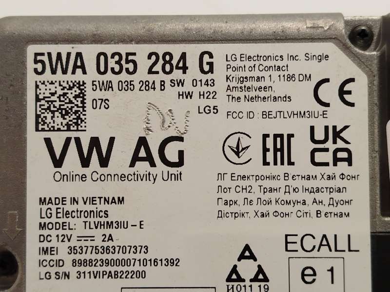 Recambio de modulo electronico para volkswagen t-roc (a11, d11) 1.0 tsi referencia OEM IAM 5WA035284G 4