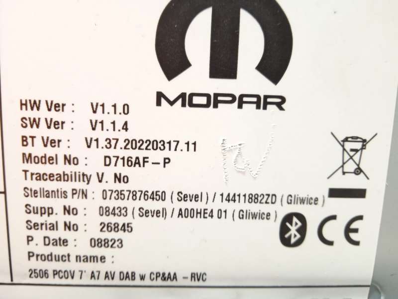 Recambio de sistema audio / radio cd para opel movano c furgoneta (u9) 2.2 d referencia OEM IAM 14411882ZD 1690682480 7357876450 11