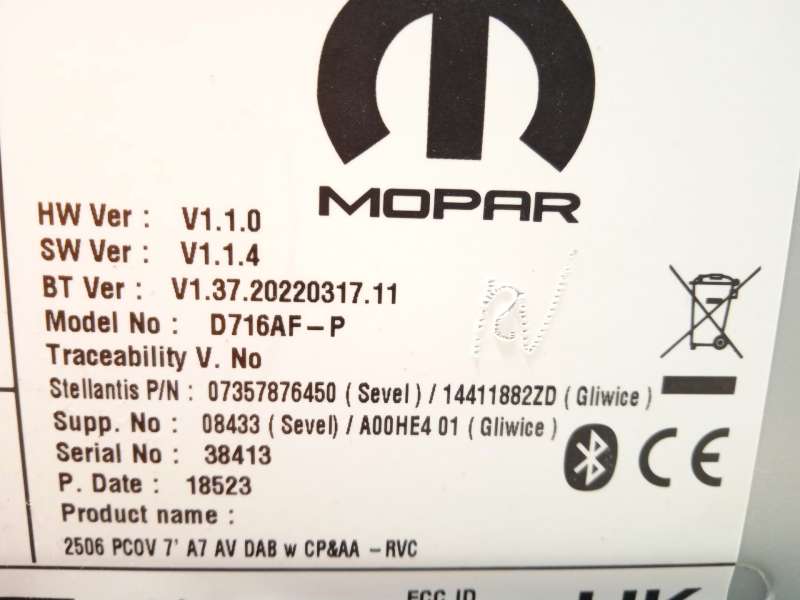 Recambio de sistema audio / radio cd para opel movano c furgoneta (u9) 2.2 d referencia OEM IAM 14411882ZD 1690682480 7357876450 11