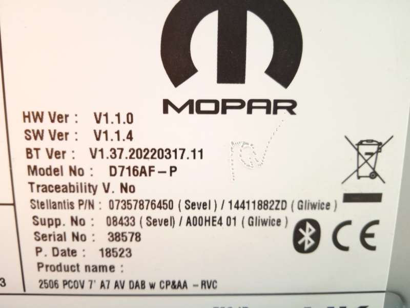 Recambio de sistema audio / radio cd para opel movano c furgoneta (u9) 2.2 d referencia OEM IAM 14411882ZD 1690682480 7357876450 11