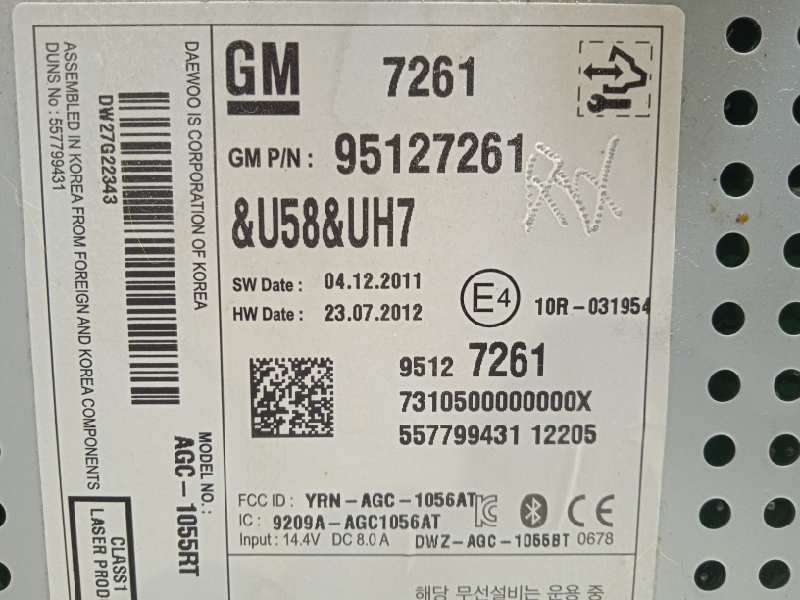 Recambio de sistema audio / radio cd para chevrolet aveo 1.2 cat referencia OEM IAM 95127261 - Blanco 7