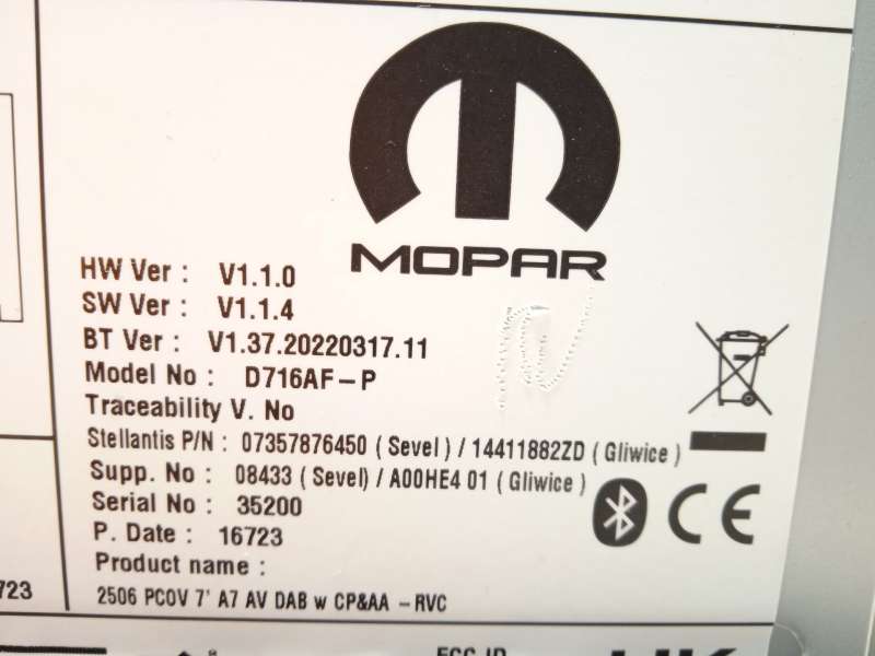 Recambio de sistema audio / radio cd para opel movano c furgoneta (u9) 2.2 d referencia OEM IAM 14411882ZD 1690682480 7357876450 11