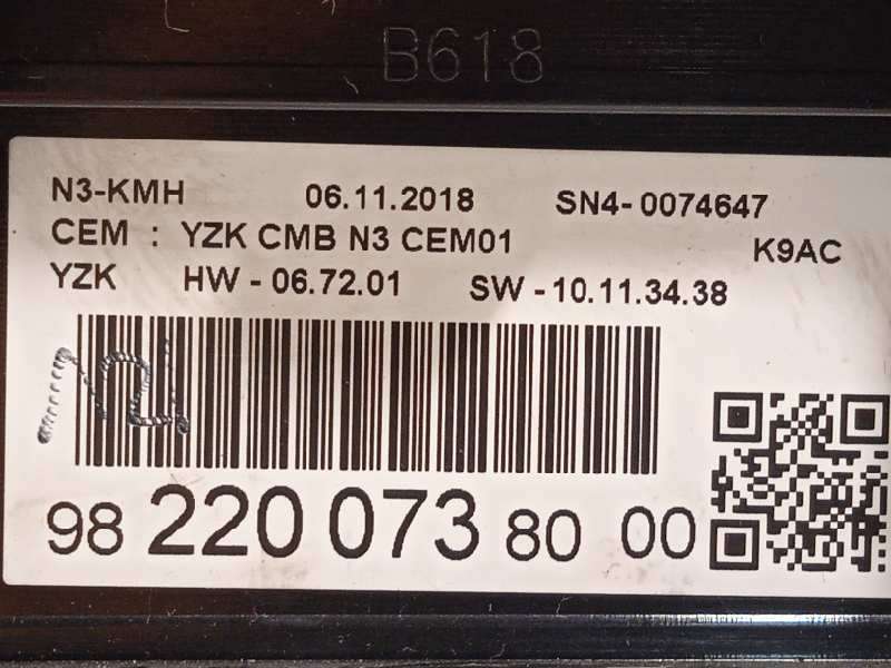 Recambio de cuadro instrumentos para citroën berlingo 1.5 blue-hdi fap referencia OEM IAM 9822007380 6