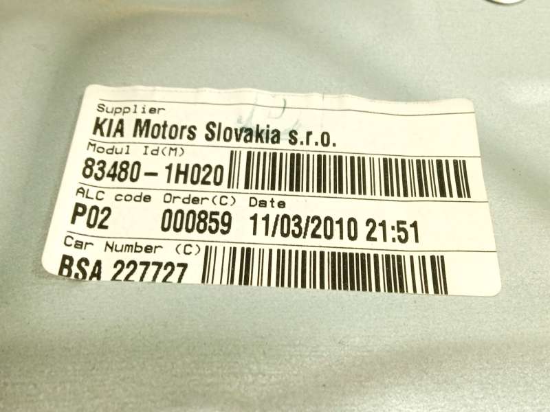 Recambio de elevalunas trasero derecho para kia cee'd hatchback (ed) 1.6 crdi 115 referencia OEM IAM 834801H020 - Plata 4
