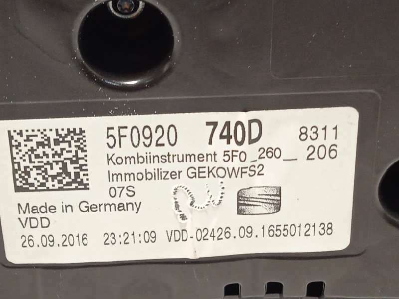 Recambio de cuadro instrumentos para seat ateca (kh7) style referencia OEM IAM 5F0920740D - Azul 6