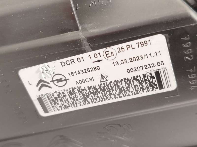 Recambio de faro izquierdo para citroën spacetourer autobús (v_) 1.6 bluehdi 95 referencia OEM IAM 1614326280 7
