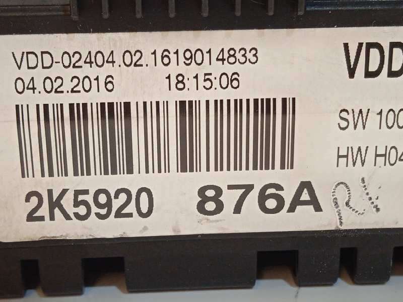 Recambio de cuadro instrumentos para volkswagen caddy furgón/kombi maxi kombi bmt referencia OEM IAM 2K5920876A - Blanco 6