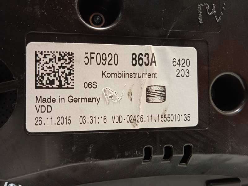 Recambio de cuadro instrumentos para seat leon (5f1) 1.6 tdi referencia OEM IAM 5F0920863A - Negro 8
