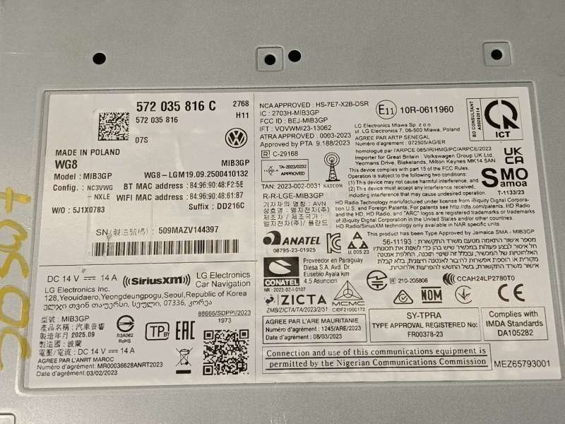Recambio de sistema navegacion gps para volkswagen tiguan 2,0 tig referencia OEM IAM 572035816C 5