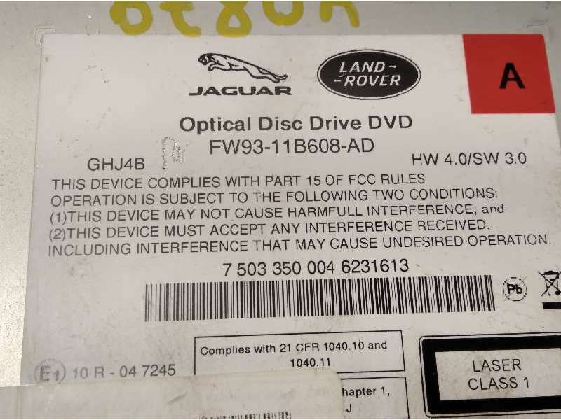 Recambio de sistema dvd para land rover range rover evoque evoque hse referencia OEM IAM FW9311B608AD LR072088 5