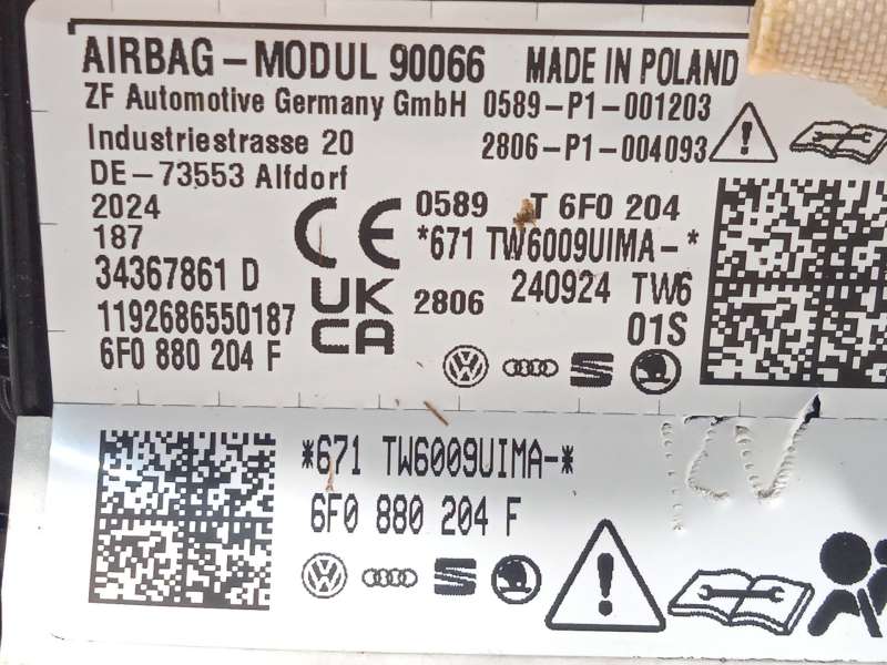 Recambio de airbag delantero derecho para seat ibiza v (kj1, kjg) 1.0 tsi referencia OEM IAM 6F0880204F - Blanco 4