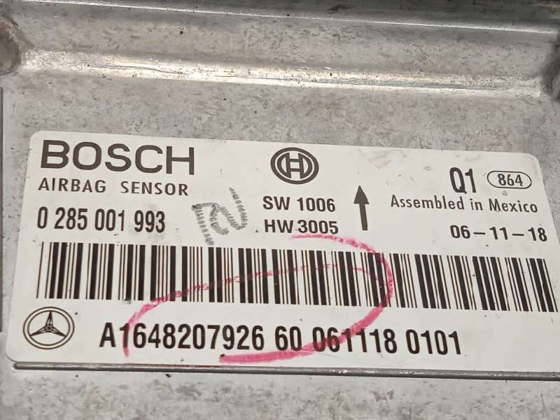 Recambio de centralita airbag para mercedes-benz clase m (w164) 320 / 350 cdi (164.122) referencia OEM IAM A1648207926 A16482074 4