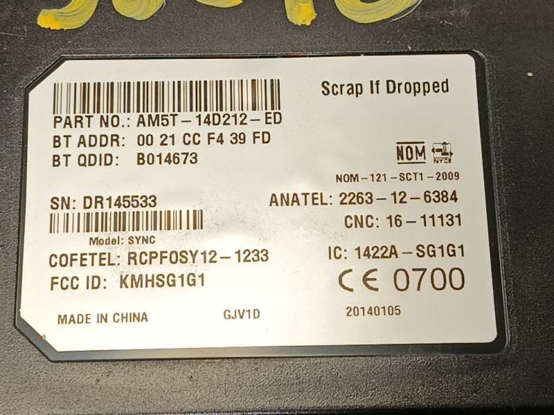 Recambio de modulo electronico para ford fiesta vi (cb1, ccn) 1.0 ecoboost referencia OEM IAM AM5T14D212ED 2016484 5