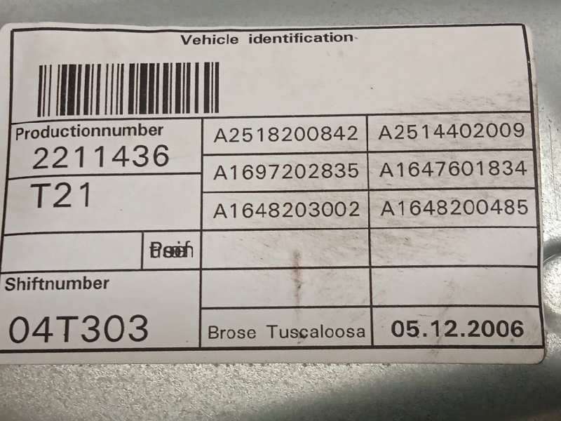 Recambio de elevalunas delantero derecho para mercedes-benz clase m (w164) 320 / 350 cdi (164.122) referencia OEM IAM A251820084 6