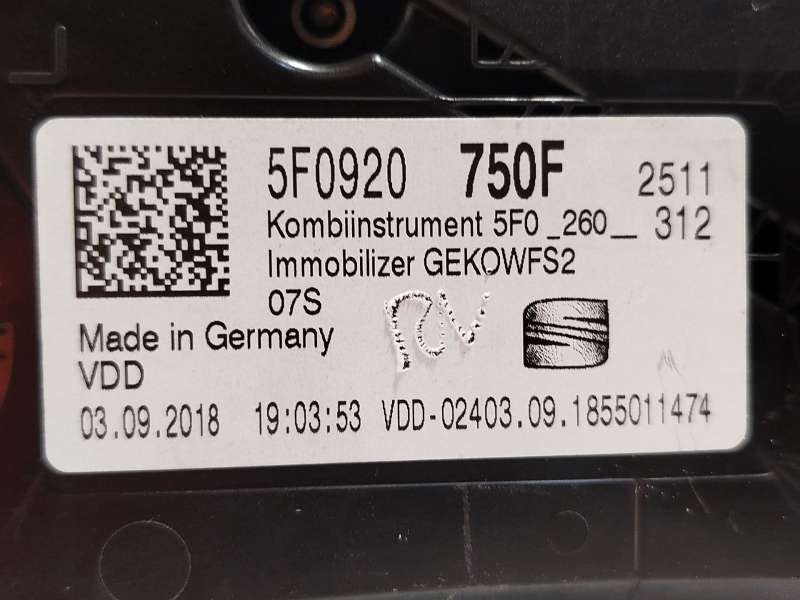 Recambio de cuadro instrumentos para seat ateca (kh7, khp) 1.5 tsi referencia OEM IAM 5F0920750F - Gris 7