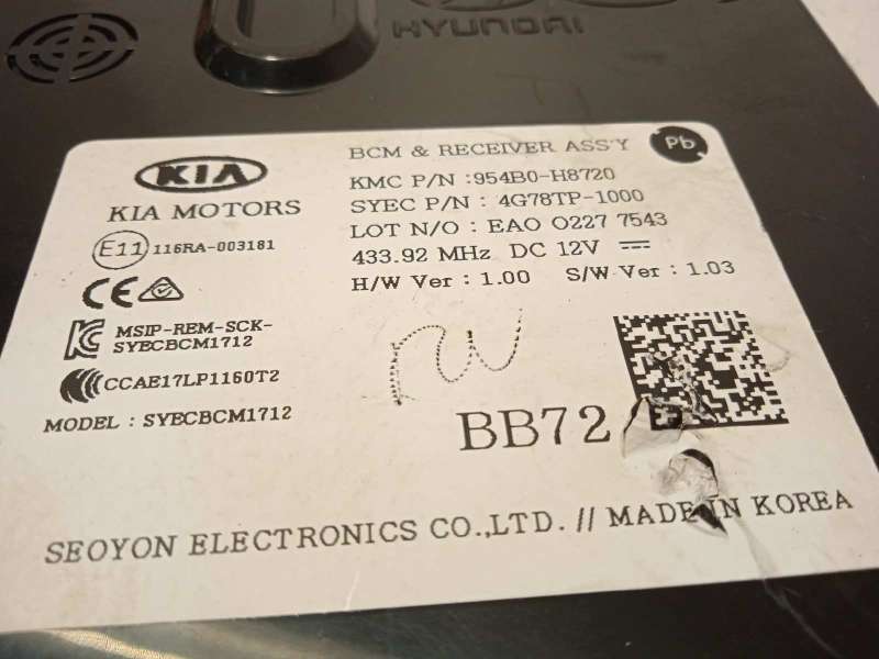 Recambio de modulo electronico para kia rio (yb) 1.0 tgdi cat referencia OEM IAM 954B0H8720 - Rojo 4