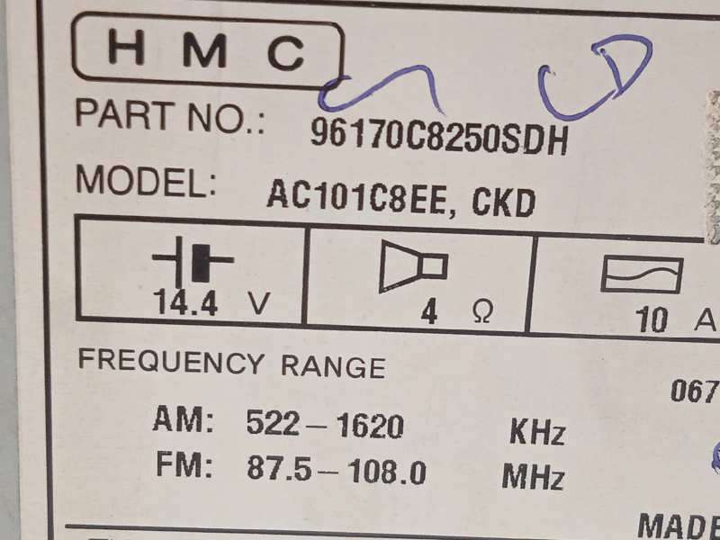 Recambio de sistema audio / radio cd para hyundai i20 1.2 16v cat referencia OEM IAM 96170C8250SDH - Blanco 6