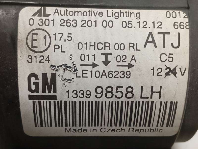 Recambio de faro izquierdo para opel zafira tourer c (p12) 2.0 cdti (75) referencia OEM IAM 13399858 39009021 0301263201 - Negro 6